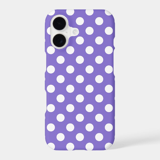 White polka dots on periwinkle Case-Mate iPhone case (Back)