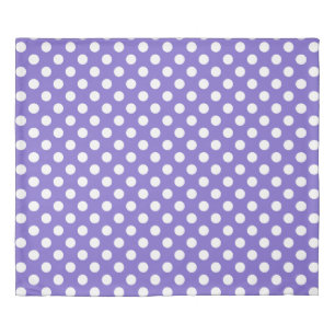 White polka dots on periwinkle duvet cover