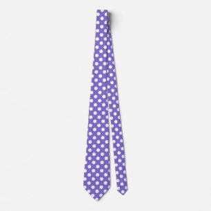 White polka dots on periwinkle tie