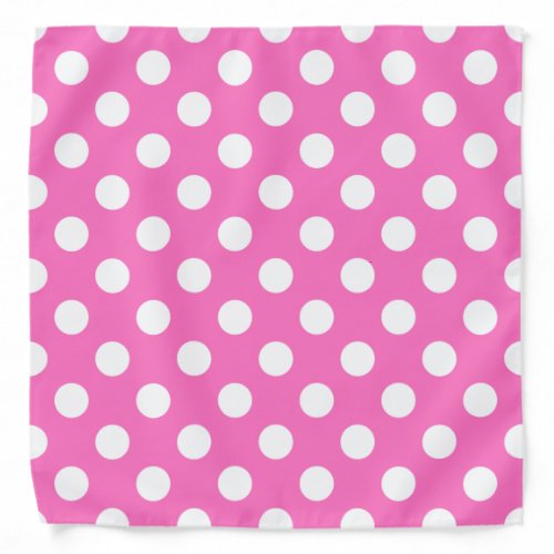 White polka dots on pink bandana