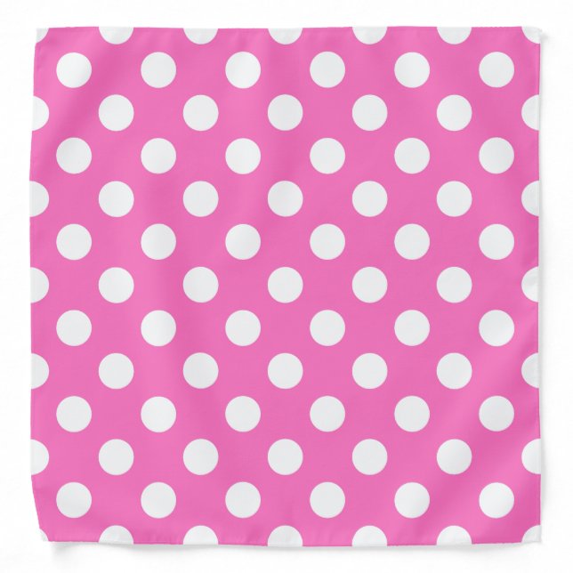 White polka dots on pink bandana (Front)