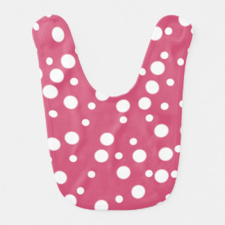 White Polka Dots on Pink Custom Baby Bibs