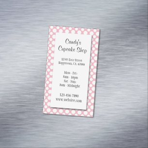 White Polka Dots on Pink Custom Business Card