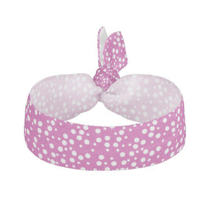 White Polka Dots on Pink Hair Ties