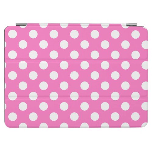 White polka dots on pink iPad air cover