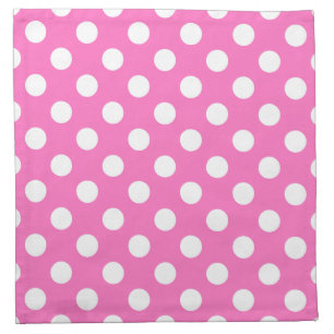 White polka dots on pink napkin