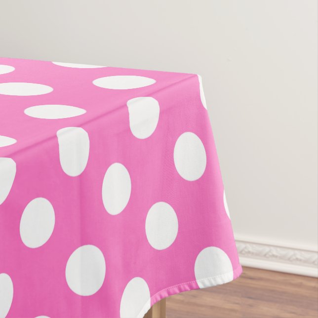 White polka dots on pink tablecloth (In Situ)