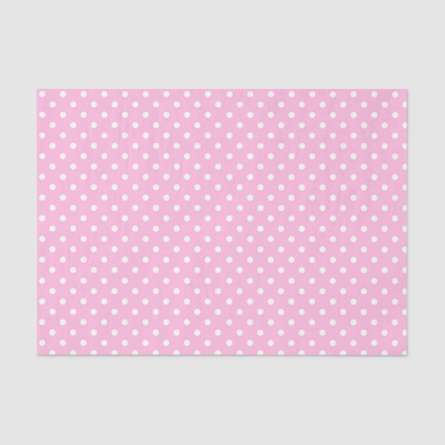 White Polka Dots on Pink Tissue Paper (Front)
