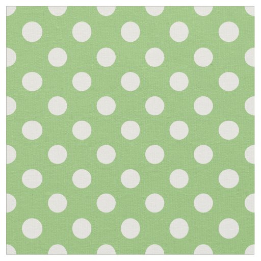 White Polka Dots on Pistachio Green Fabric