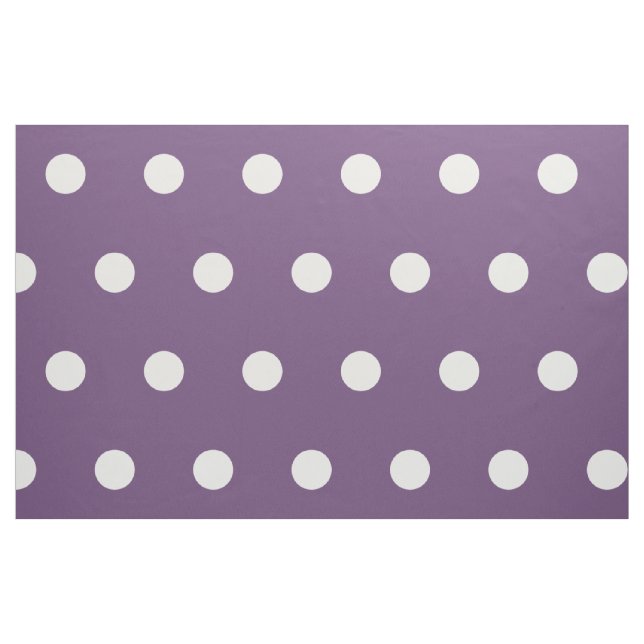 White Polka Dots on Plum Fabric (Fat Quarter)