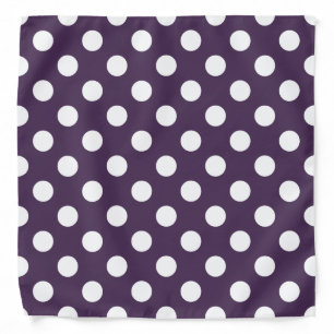 White polka dots on plum purple bandana