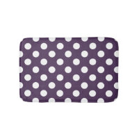 White polka dots on plum purple