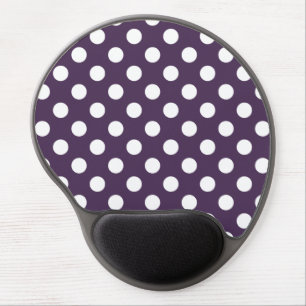 White polka dots on plum purple gel mouse pad