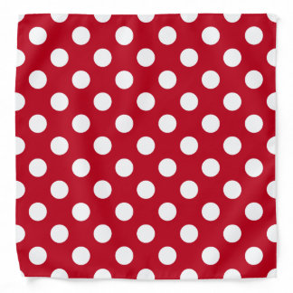 White polka dots on red bandana