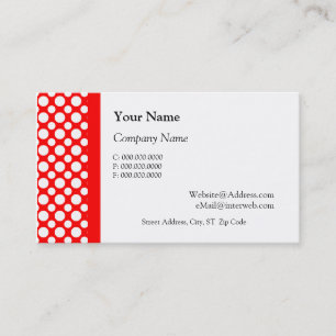 White Polka Dots on Red Business Cards