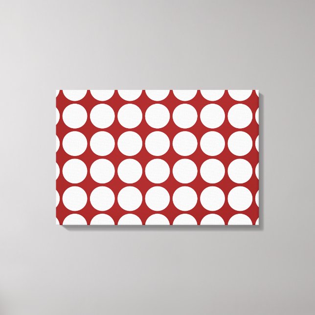 White Polka Dots on Red Canvas Print (Front)