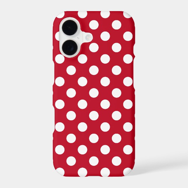 White polka dots on red Case-Mate iPhone case (Back)