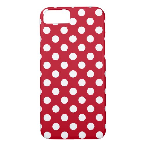 White polka dots on red iPhone 87 case