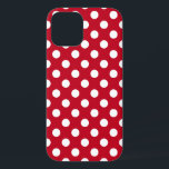 White polka dots on red iPhone 12 case<br><div class="desc">White polka dots on red</div>