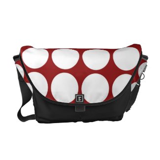 White Polka Dots on Red Courier Bag