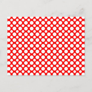 White Polka-Dots on Red Custom Postcard