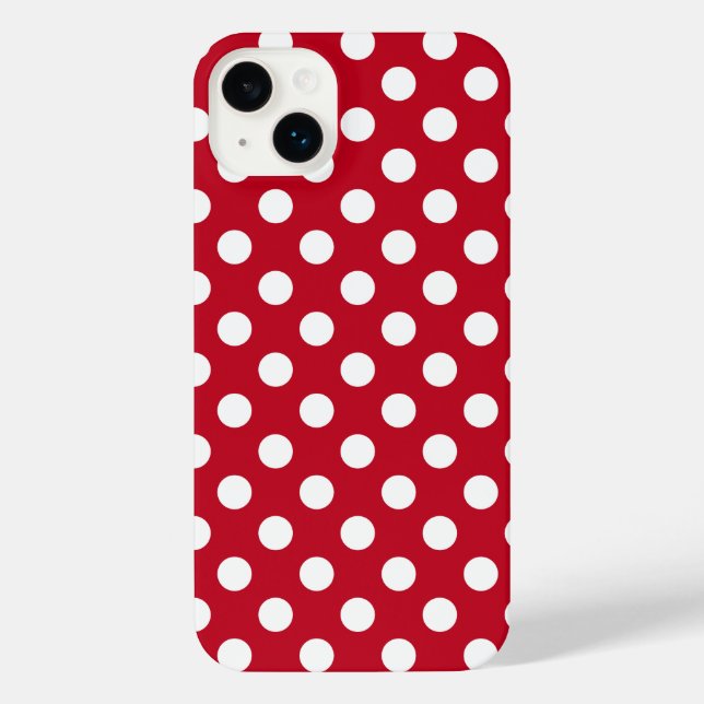 White polka dots on red  iPhone case (Back)