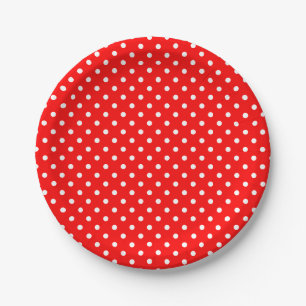 White Polka Dots on Red Paper Plates
