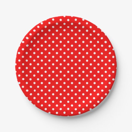 White Polka Dots on Red Paper Plates