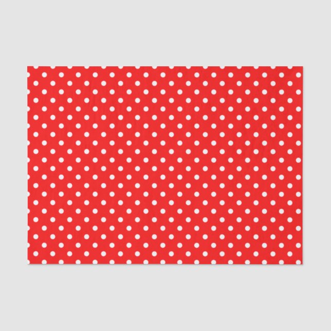 White Polka Dots on Red Tissue Paper (Front)
