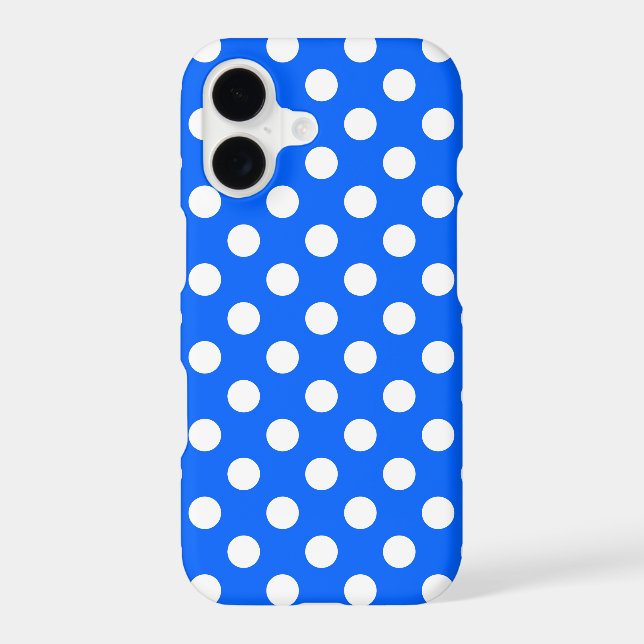 White polka dots on royal blue Case-Mate iPhone case (Back)