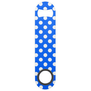 White polka dots on royal blue speed bottle opener