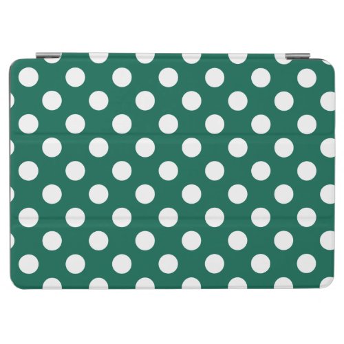 White polka dots on sage green iPad air cover