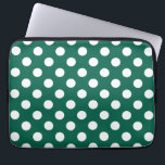 White polka dots on sage green laptop sleeve<br><div class="desc">White polka dots on sage green</div>
