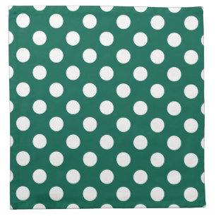 White polka dots on sage green napkin