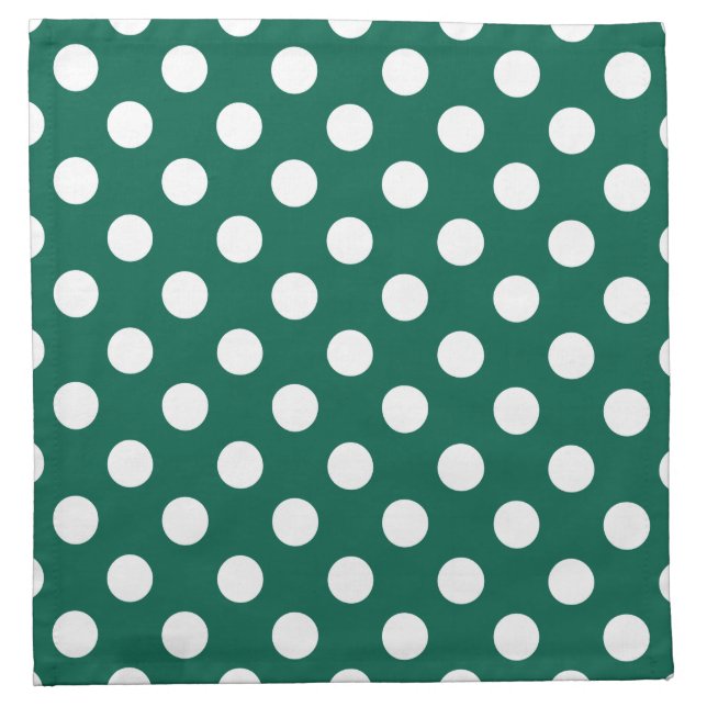 White polka dots on sage green napkin (Front)