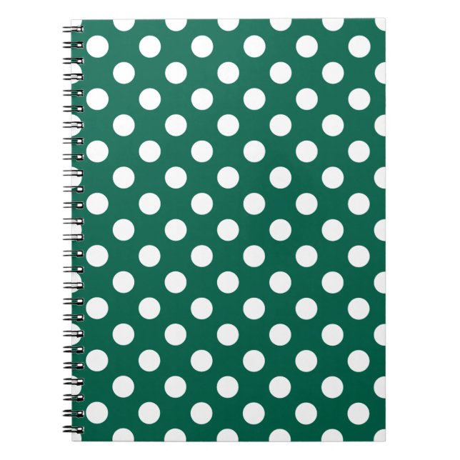 White polka dots on sage green notebook (Front)