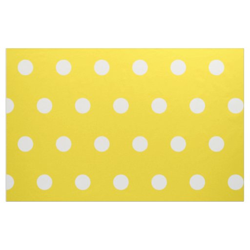 White Polka Dots on School Days Yellow Fabric
