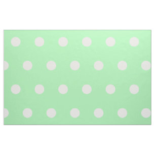 White Polka Dots on Spring Green Fabric