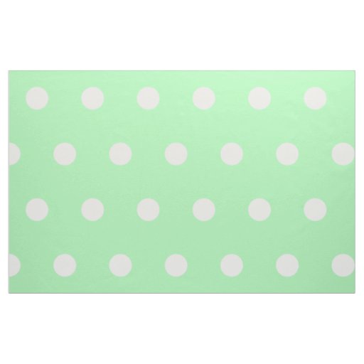 White Polka Dots on Spring Green Fabric