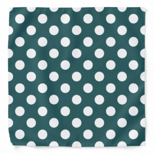 White polka dots on teal bandana
