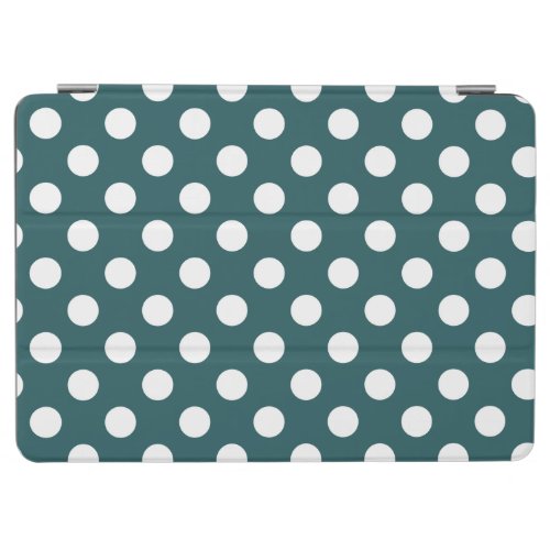 White polka dots on teal iPad air cover