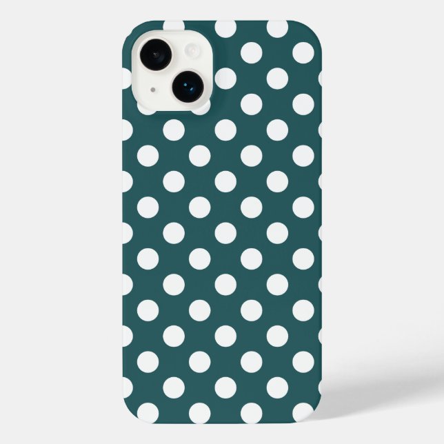 White polka dots on teal iPhone case