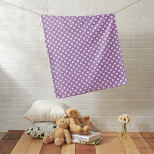 White Polka Dots on Thistle Purple Baby Blanket