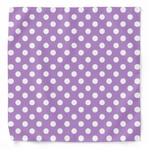 White Polka Dots on Thistle Purple Bandana