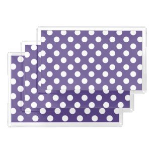 White polka dots on ultra violet acrylic tray