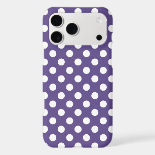 White polka dots on ultra violet iPhone 17 pro max case