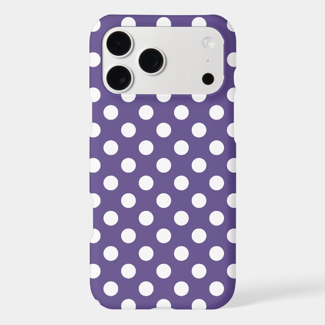 White polka dots on ultra violet Case-Mate iPhone case (Back)