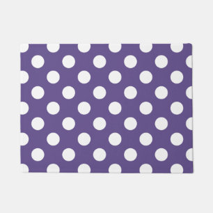 White polka dots on ultra violet doormat