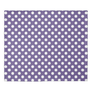 White polka dots on ultra violet duvet cover