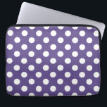 White polka dots on ultra violet laptop sleeve<br><div class="desc">Pantone's color of the year for 2018 is ultra violet.</div>